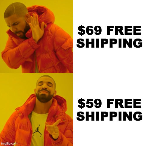 Free Shipping threshold reduced to $59