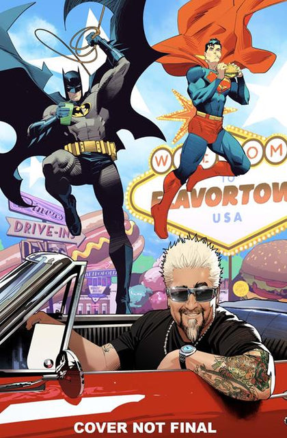 BATMAN SUPERMAN WORLDS FINEST #37 CVR D DAN MORA GUY FIERI CAMEO CARD STOCK VAR (PRE-ORDER: 03/19/2025)