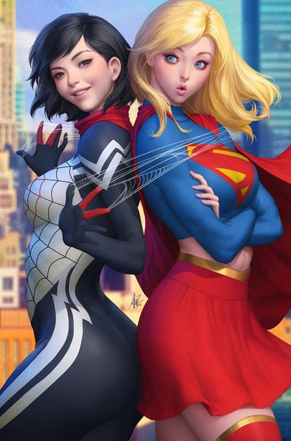 DC MARVEL SUPERMAN SPIDER-MAN #1 (ONE SHOT) CVR M STANLEY ARTGERM LAU SUPERGIRL & SILK CARD STOCK VAR (PRE-ORDER: 03/25/2026)