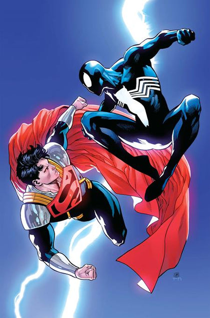 DC MARVEL SUPERMAN SPIDER-MAN #1 (ONE SHOT) CVR R DANIEL SAMPERE SUPER-BOY PRIME & SPIDER-MAN BLACK CARD STOCK VAR (PRE-ORDER: 03/25/2026)
