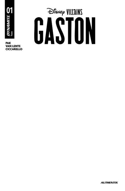 DISNEY VILLAINS GASTON #1 CVR E BLANK AUTHENTIX VAR (PRE-ORDER: 03/04/2026)