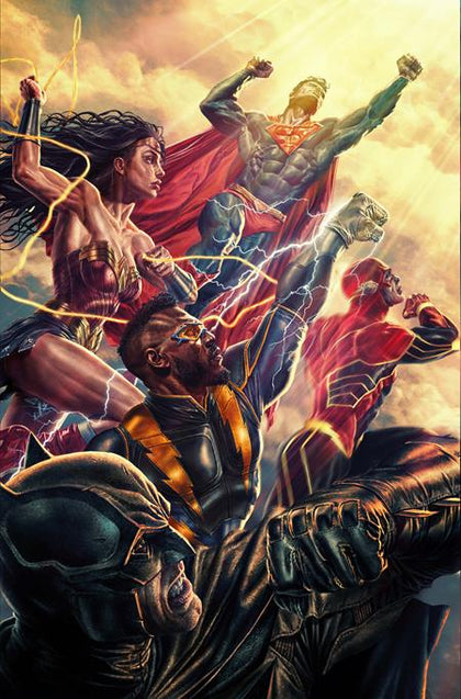 JUSTICE LEAGUE UNLIMITED #6 CVR B LEE BERMEJO CARD STOCK VAR (WE ARE YESTERDAY) (PRE-ORDER: 04/23/2025)