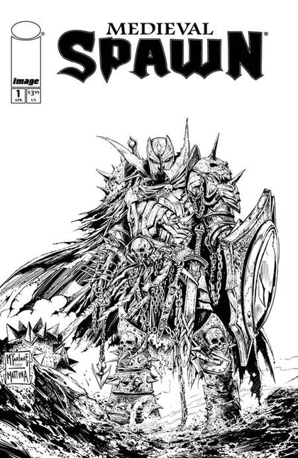 MEDIEVAL SPAWN #1 (OF 4) CVR B TODD MCFARLANE & FRANCESCO MATTINA B&W VAR (PRE-ORDER: 04/23/2025)