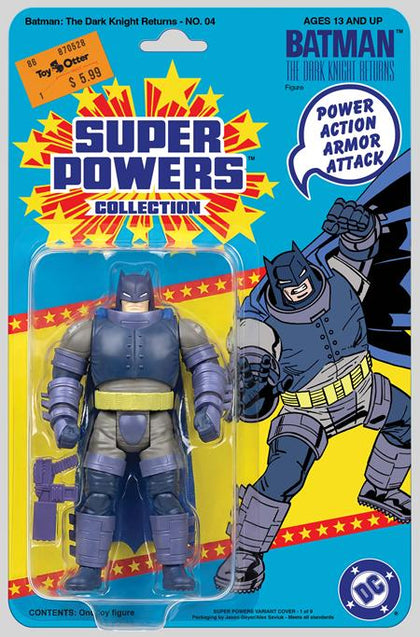 BATMAN THE DARK KNIGHT RETURNS #4 (OF 4) FACSIMILE EDITION CVR B JASON GEYER & ALEX SAVIUK DARK KNIGHT RETURNS ARMORED SUPER POWERS ACTION FIGURE CARD STOCK VAR (PRE-ORDER: 05/27/2026)