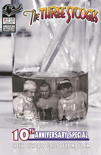 THREE STOOGES AMERICAN MYTHOLOGY 10TH ANNIVERSARY #1 CVR D B&W PHOTO VAR  Previously Solicted Thru Diamond (PRE-ORDER: 06/24/2026)