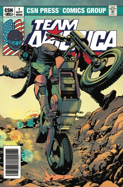 TEAM AMERICA RACING FULL THROTTLE EDITION #1 (ONE SHOT) CVR B JAVIER SALTARES VARIANT (PRE-ORDER: 07/01/2026)