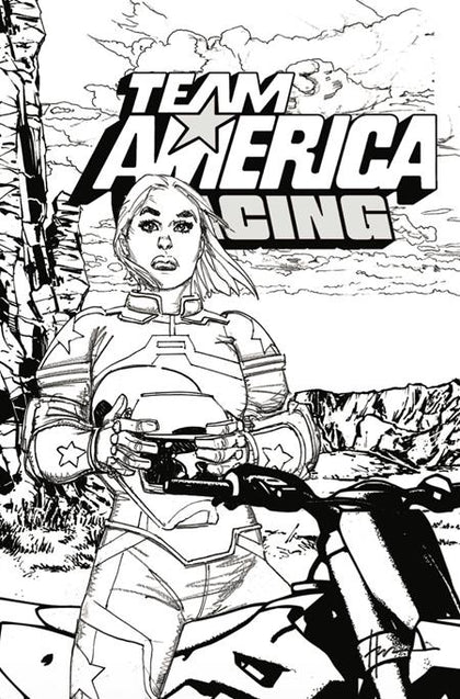 TEAM AMERICA RACING FULL THROTTLE EDITION #1 (ONE SHOT) CVR E HOWARD CHAYKIN B&W VARIANT (PRE-ORDER: 07/01/2026)
