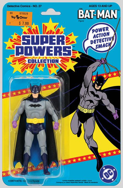 DETECTIVE COMICS #27 FACSIMILE EDITION CVR B JASON GEYER & ALEX SAVIUK FIRST APPEARANCE BATMAN SUPER POWERS ACTION FIGURE CARD STOCK VAR (2026) (PRE-ORDER: 08/05/2026)