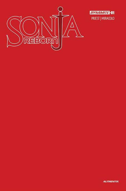 SONJA REBORN #1 CVR U FOC BONUS RED BLANK AUTHENTIX VAR (PRE-ORDER: 08/27/2025)