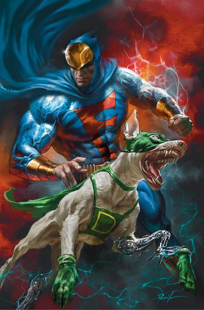 BLUE FALCON AND DYNOMUTT #2 CVR E LUCIO PARRILLO METAL PREMIUM CVR VAR (PRE-ORDER: 10/15/2025)