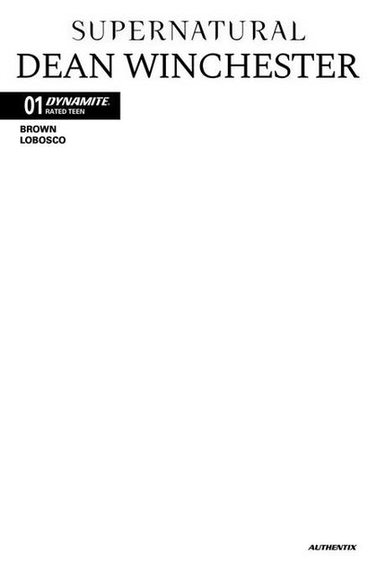 SUPERNATURAL DEAN WINCHESTER #1 CVR F BLANK AUTHENTIX VAR (PRE-ORDER: 10/21/2026)