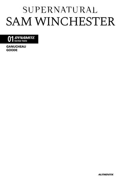 SUPERNATURAL SAM WINCHESTER #1 CVR F BLANK AUTHENTIX VAR (PRE-ORDER: 10/21/2026)