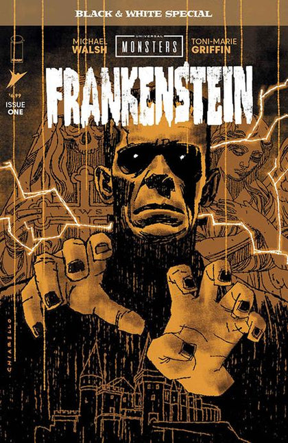 UNIVERSAL MONSTERS FRANKENSTEIN B&W SPECIAL #1 (OF 2) CVR B MARK CHIARELLO VAR (PRE-ORDER: 10/14/2026)