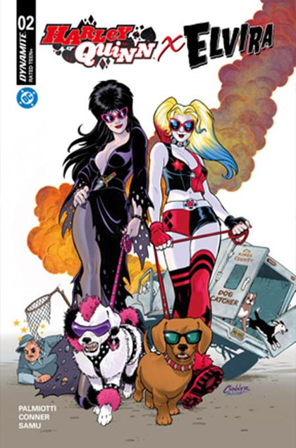 HARLEY QUINN X ELVIRA #2 CVR E AMANDA CONNER DOGS FOIL VAR (PRE-ORDER: 11/19/2025)