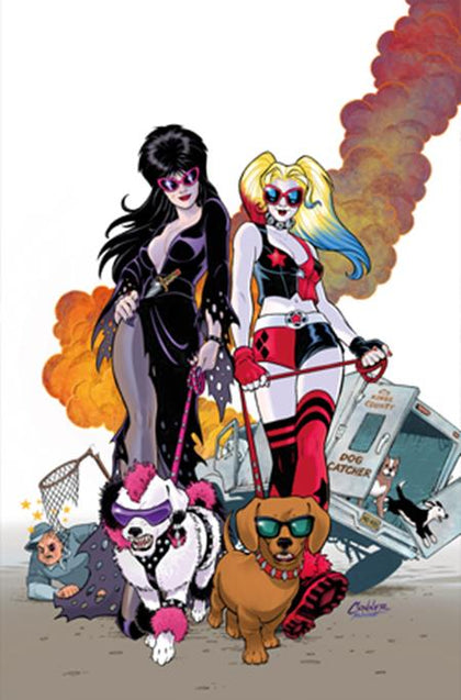 HARLEY QUINN X ELVIRA #2 CVR F AMANDA CONNER DOGS FOIL VIRGIN VAR (PRE-ORDER: 11/19/2025)