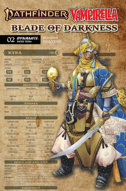 PATHFINDER VAMPIRELLA BLADE OF DARKNESS #2 CVR C WAYNE REYNOLDS CHARACTER SHEET VAR (PRE-ORDER: 11/25/2026)