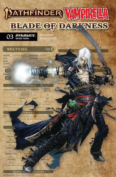 PATHFINDER VAMPIRELLA BLADE OF DARKNESS #3 CVR C WAYNE REYNOLDS CHARACTER SHEET VAR (PRE-ORDER: 12/23/2026)