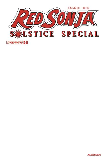 RED SONJA SOLSTICE SPECIAL #1 (ONE SHOT) CVR D BLANK AUTHENTIX VAR (PRE-ORDER: 12/23/2026)