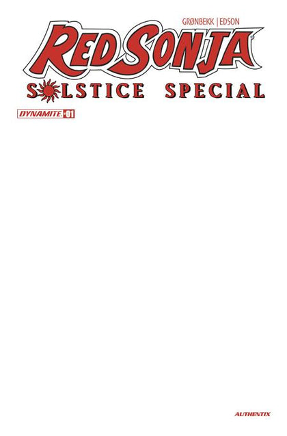 RED SONJA SOLSTICE SPECIAL #1 (ONE SHOT) CVR D BLANK AUTHENTIX VAR (PRE-ORDER: 12/23/2026)