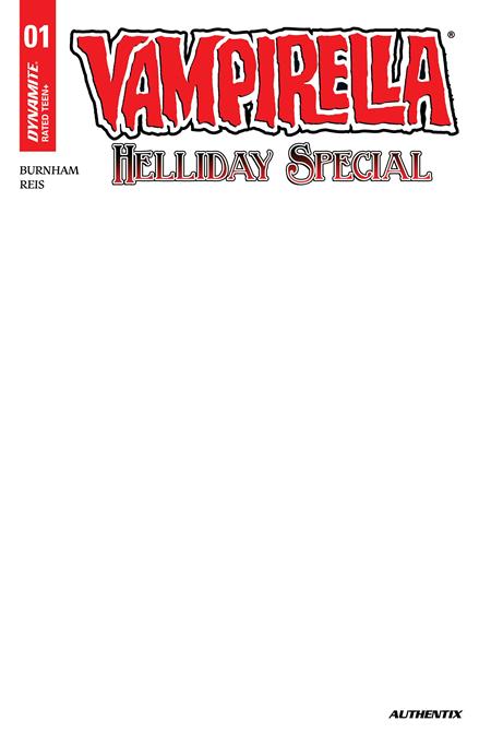 VAMPIRELLA HELLIDAY SPECIAL 2026 #1 (ONE SHOT) CVR D BLANK AUTHENTIX VAR (PRE-ORDER: 12/09/2026)