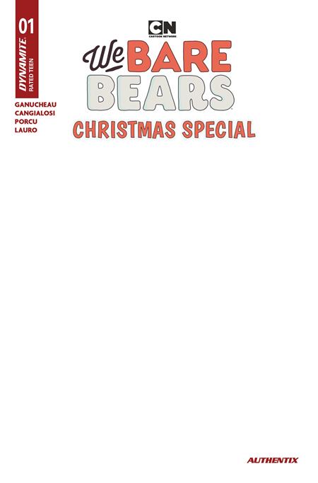 WE BARE BEARS CHRISTMAS SPECIAL #1 (ONE SHOT) CVR E BLANK AUTHENTIX VAR (PRE-ORDER: 12/16/2026)