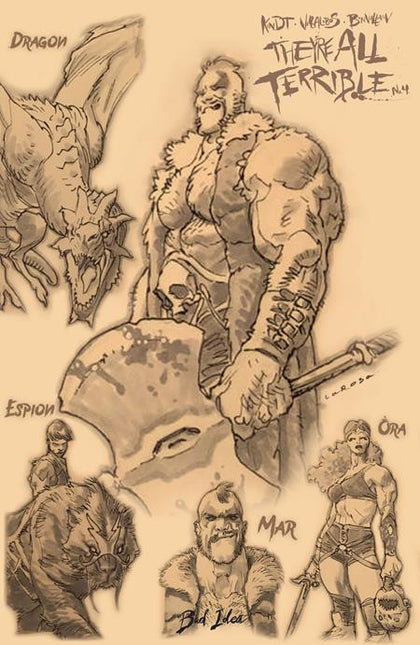 THEYRE ALL TERRIBLE #4 (OF 4) CVR B LEWIS LAROSA CHARACTER SKETCH VAR (PRE-ORDER: 01/07/2025)