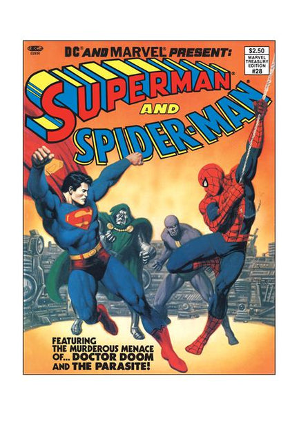 DC AND MARVEL PRESENT SUPERMAN AND SPIDER-MAN (MARVEL TREASURY EDITION #28) #1 FACSIMILE EDITION CVR A JOHN ROMITA SR & BOB LARKIN (PRE-ORDER: 02/04/2026)