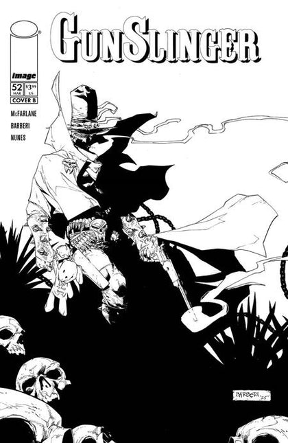GUNSLINGER SPAWN #52 CVR B CARLO BARBERI VIRGIN BW VAR