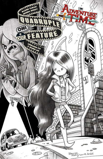 ADVENTURE TIME QUADRUPLE FEATURE #2 CVR D INC 1:20 BRENDA HICKEY B&W VAR (PRE-ORDER: 08/12/2026)