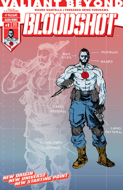Valiant Beyond: Bloodshot #1 Variant D (Heinz Furukawa Design Variant) (PRE-ORDER: 08/13/2025)