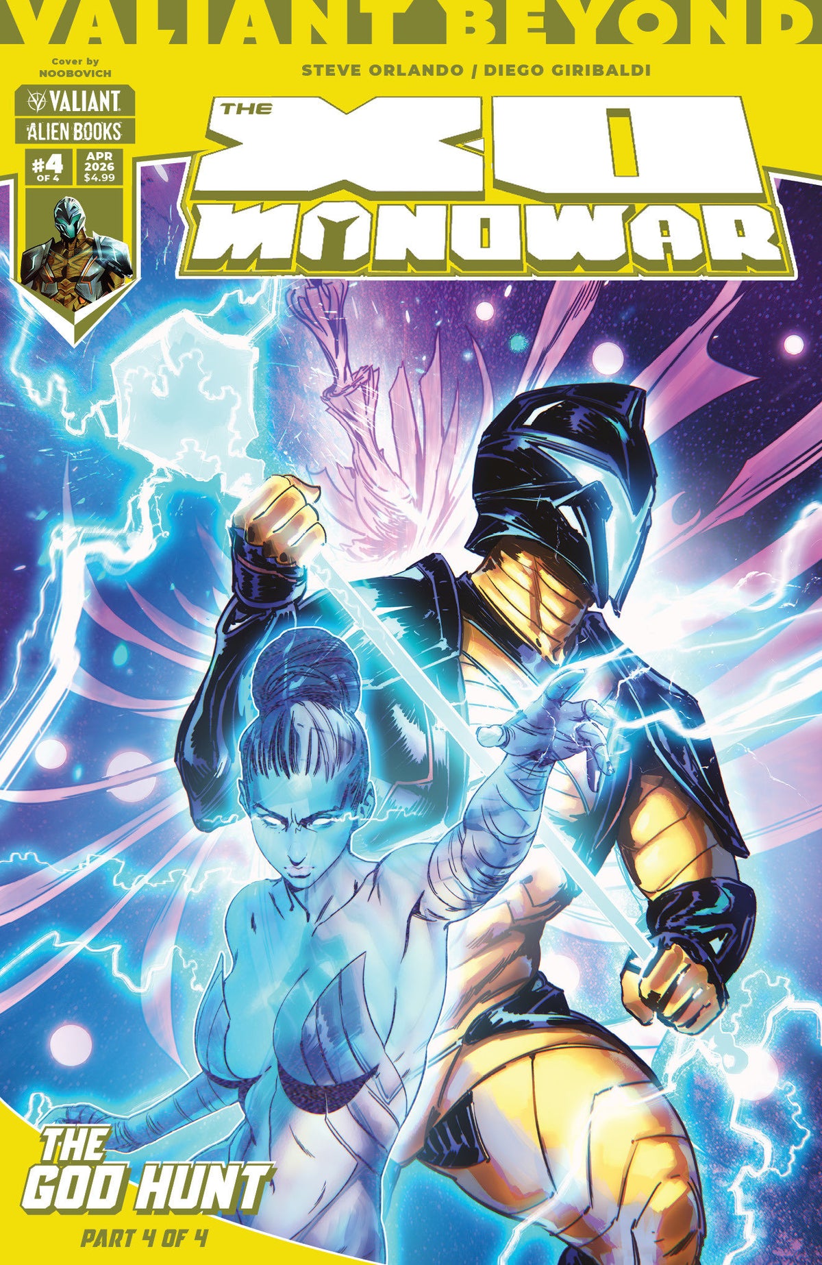 Valiant Beyond: The X-O Manowar #8--The God Hunt #4 Cover A (Noobovich) (PRE-ORDER: 04/15/2026)