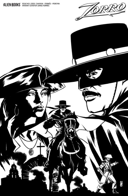 Zorro #3 Variant D (Fornés B&W) (PRE-ORDER: 08/12/2026)
