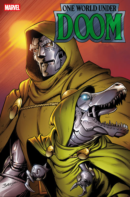 ONE WORLD UNDER DOOM #9 MARK BAGLEY DOOMASAUR VARIANT (PRE-ORDER: 11/19/2025)
