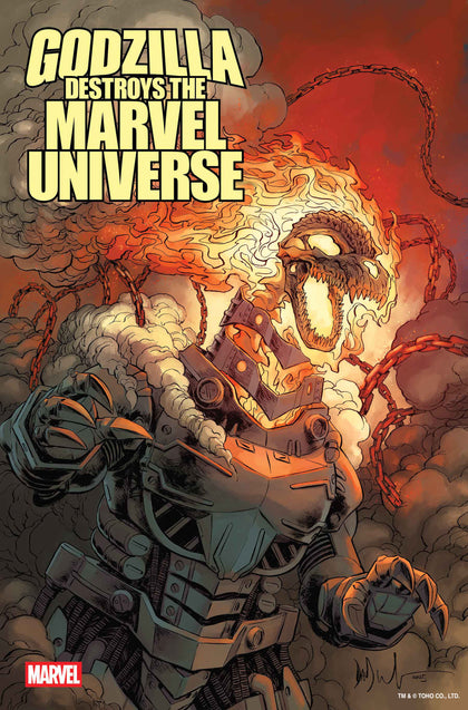 GODZILLA DESTROYS THE MARVEL UNIVERSE #2 DAVE WACHTER MARVELIZED GHOST RIDER-ZILLA VARIANT (PRE-ORDER: 08/20/2025)