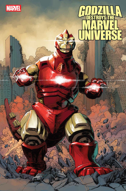 GODZILLA DESTROYS THE MARVEL UNIVERSE #3 DAVE WACHTER MARVELIZED IRON MAN-ZILLA VARIANT (PRE-ORDER: 09/24/2025)