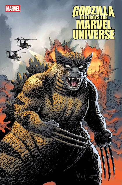 GODZILLA DESTROYS THE MARVEL UNIVERSE #4 DAVE WACHTER MARVELZED WOLVERINE-ZILLA VARIANT (PRE-ORDER: 10/15/2025)