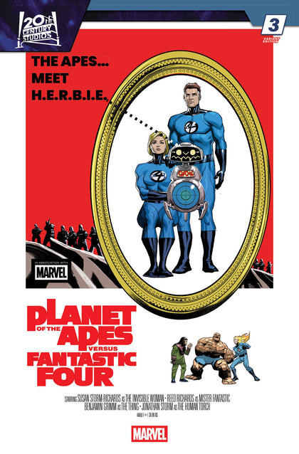 PLANET OF THE APES VS. FANTASTIC FOUR #3 PETE WOODS MOVIE HOMAGE VARIANT (PRE-ORDER: 04/15/2026)