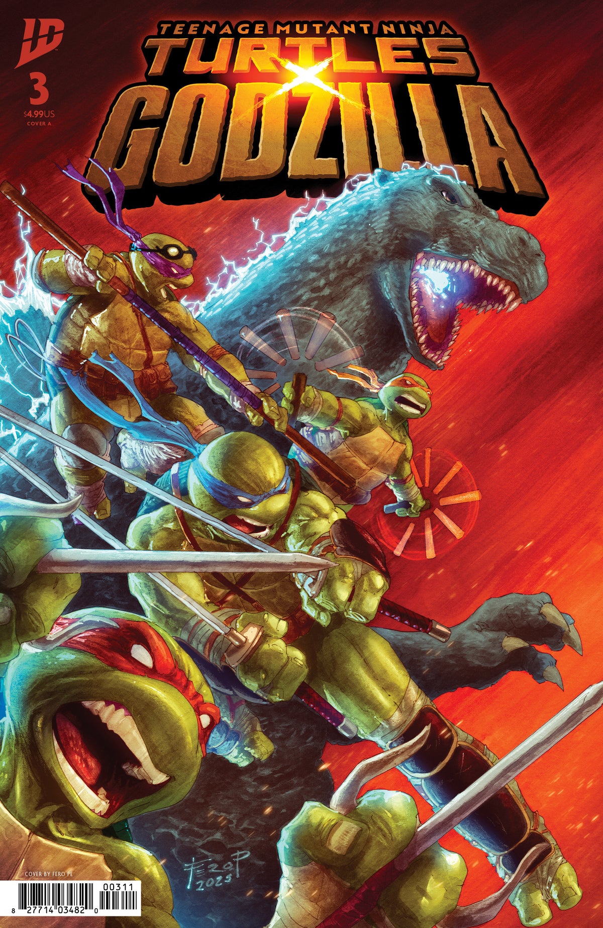 Teenage Mutant Ninja Turtles x Godzilla #3 Cover A (Pe)