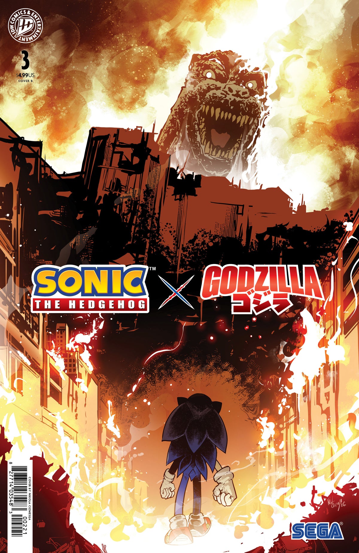 Sonic the Hedgehog x Godzilla #3 Variant B (Cizmesija) (PRE-ORDER: 10/14/2026)