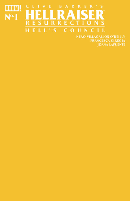 Hellraiser: Resurrections - Hell's Council #1 C Yellow Blank Sketch Variant (PRE-ORDER: 09/23/2026)